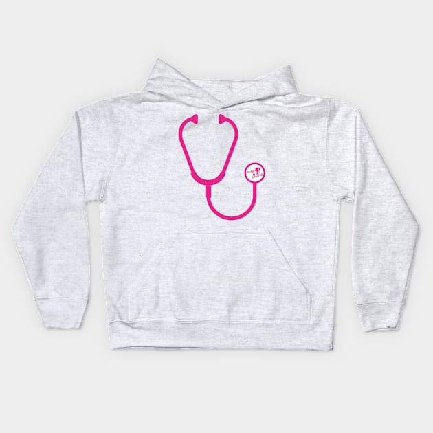 Pre Med Barbie Stethoscope Kids Hoodie by AashviPatel